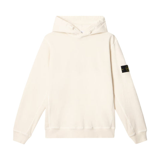Stone Island Malfile Fleece 'Old' Effect Ivory Hoodie - True Labels