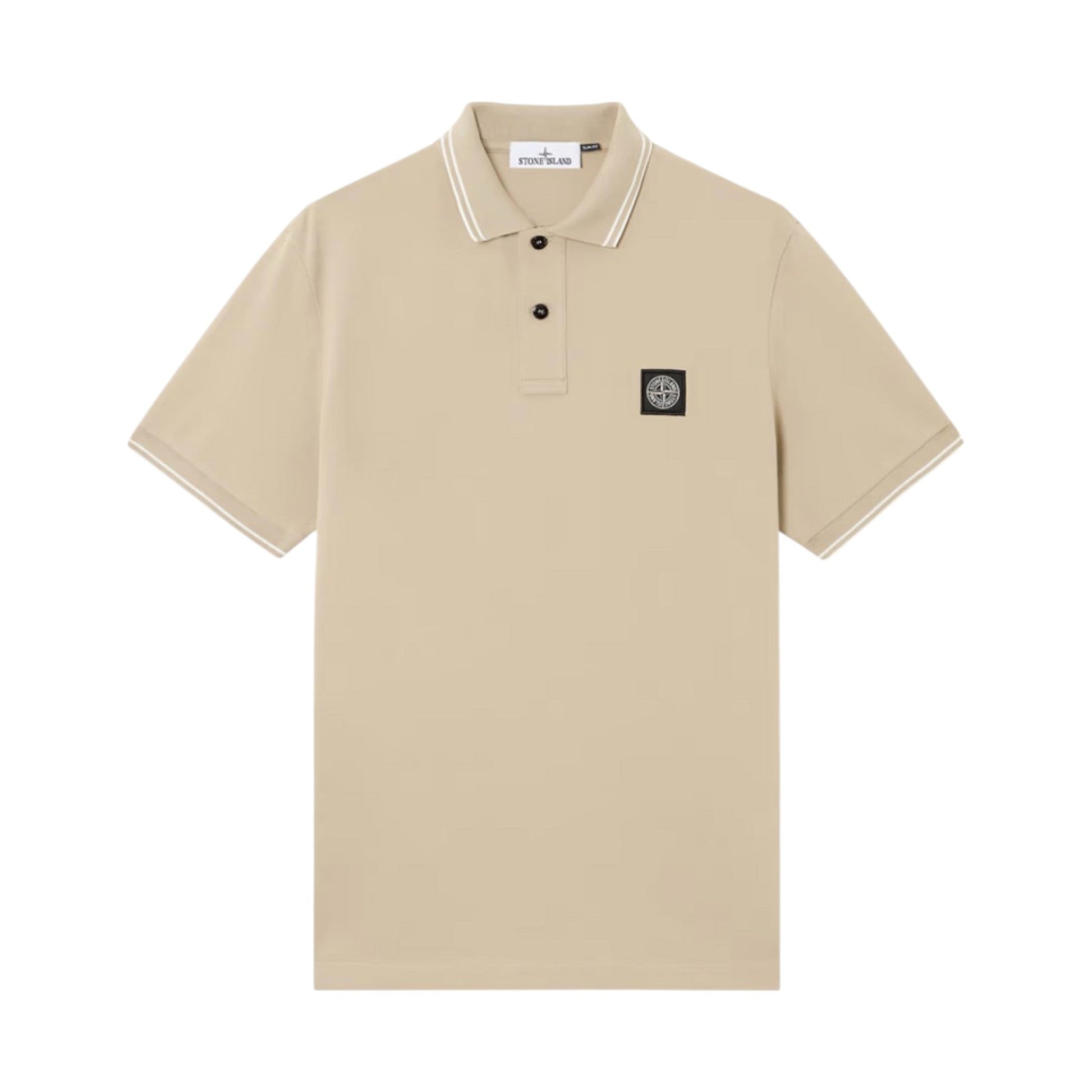 Stone Island Organic Cotton Elastane Pique Desert Polo Shirt - True Labels