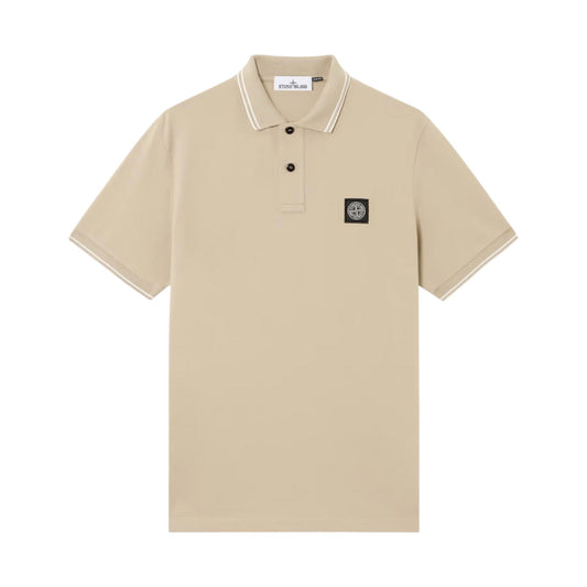 Stone Island Organic Cotton Elastane Pique Desert Polo Shirt - True Labels