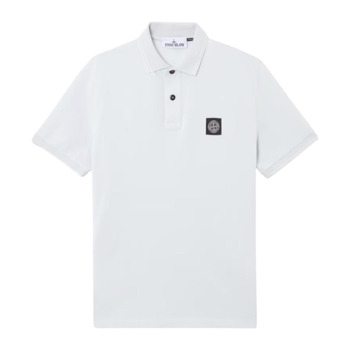 Stone Island Organic Cotton Elastane Pique Sky Blue Polo Shirt - True Labels