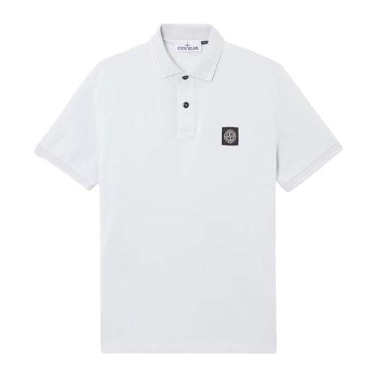 Stone Island Organic Cotton Elastane Pique Sky Blue Polo Shirt - True Labels