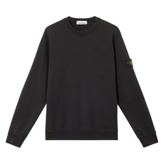 Stone Island Organic Cotton Fleece Black Sweatshirt - True Labels