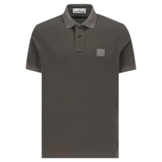 Stone Island Slim Fit Charcoal Shirt with Compass Patch - True Labels
