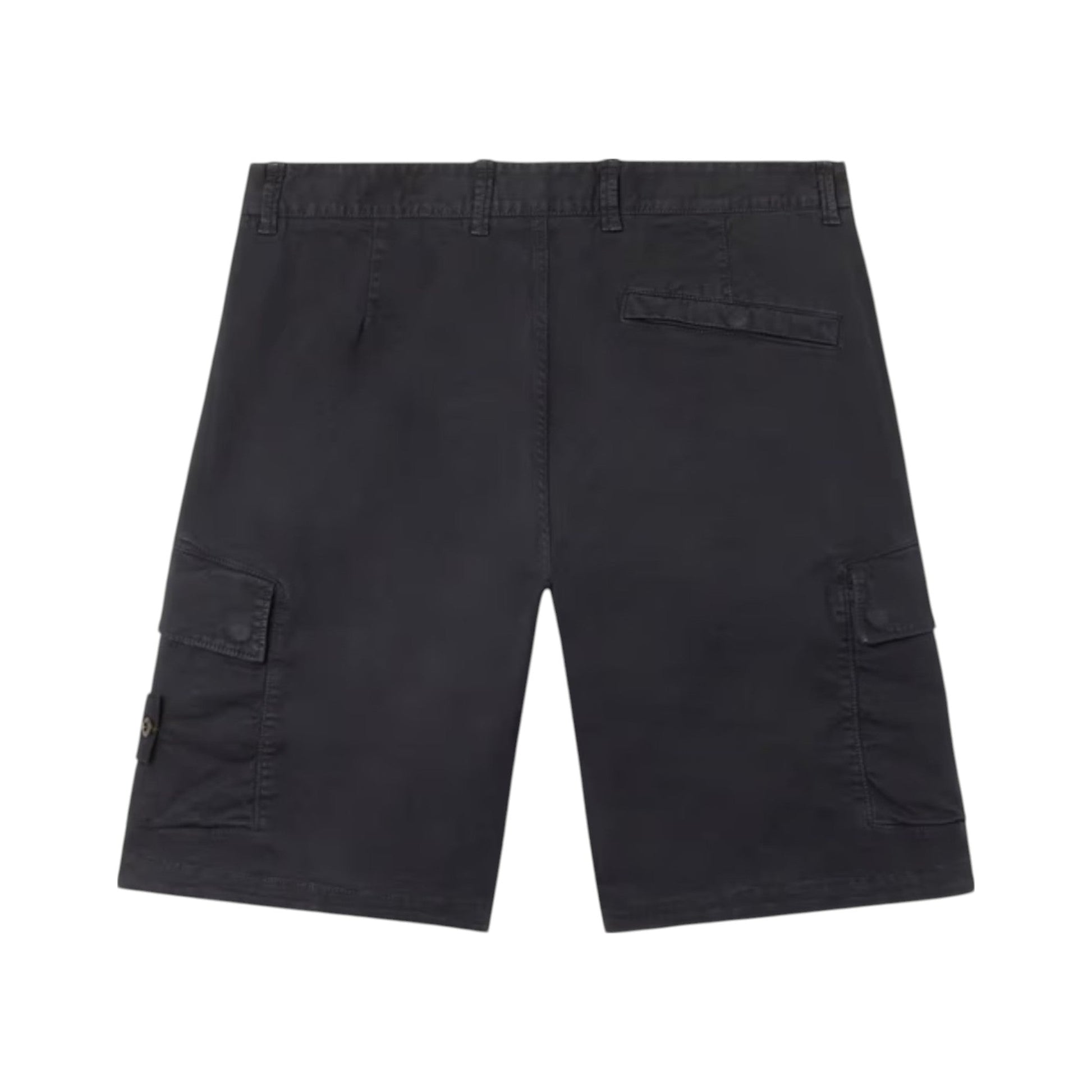 Stone Island Stretch Organic Twill Cotton 'Old' Effect Navy Cargo Shorts - True Labels